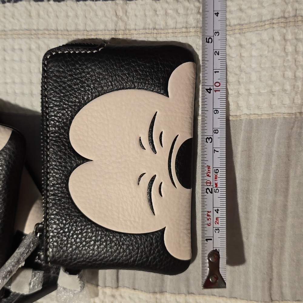 NWT Disney x Coach bag trio Mickey wristlet 3 sizes-zip wallets ID, card slots🖤 - Picture 4 of 11